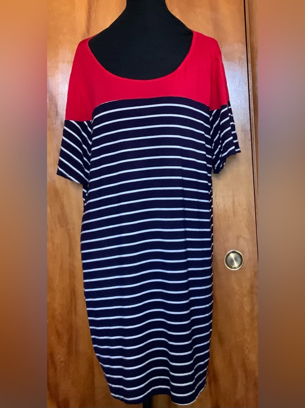 Paper Plane Women’s Red/Blue/White Pullover Top (1145)